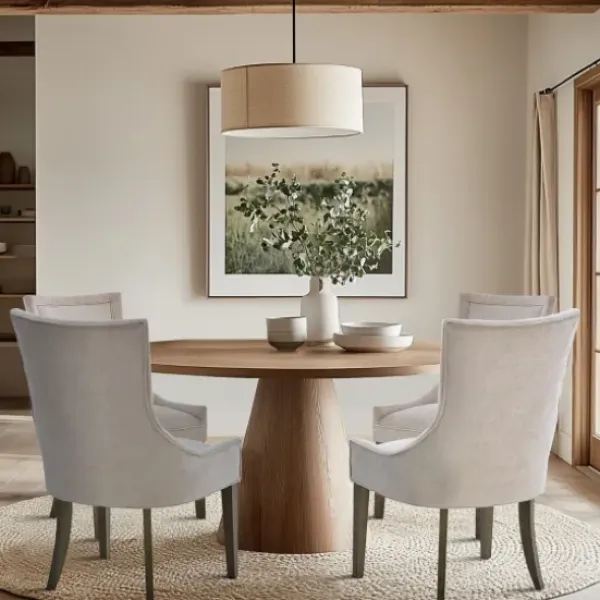 Dining Chairs-Kirkland's Home Chenille Curved Back Dining Chairs, Set Of 2 Ivory
