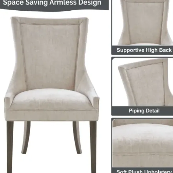 Dining Chairs-Kirkland's Home Chenille Curved Back Dining Chairs, Set Of 2 Ivory