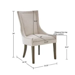 Dining Chairs-Kirkland's Home Chenille Curved Back Dining Chairs, Set Of 2 Ivory