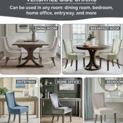 Dining Chairs-Kirkland's Home Chenille Curved Back Dining Chairs, Set Of 2 Gray