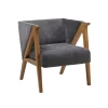 Accent Chairs-Kirkland's Home Chenille Geometric Frame Accent Chair Black