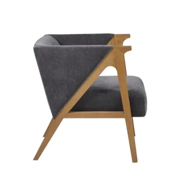 Accent Chairs-Kirkland's Home Chenille Geometric Frame Accent Chair Black