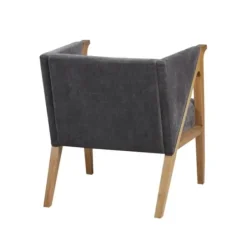 Accent Chairs-Kirkland's Home Chenille Geometric Frame Accent Chair Black