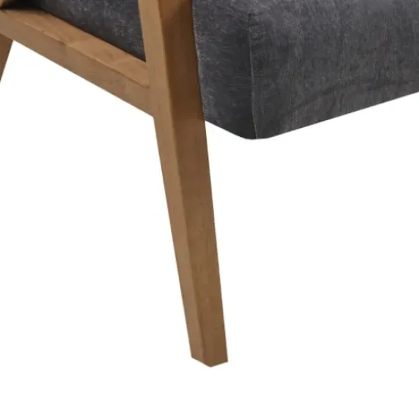 Accent Chairs-Kirkland's Home Chenille Geometric Frame Accent Chair Black