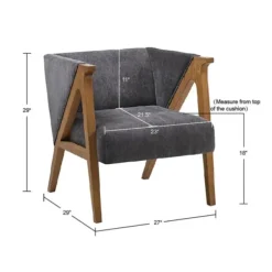 Accent Chairs-Kirkland's Home Chenille Geometric Frame Accent Chair Black