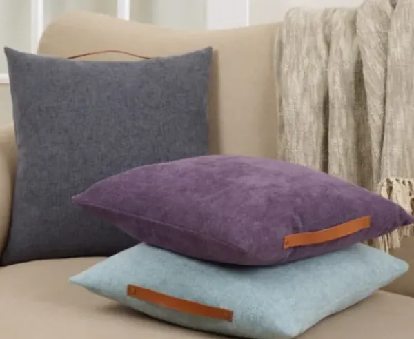 Pillows-Kirkland's Home Chenille Handle Pillow Gray