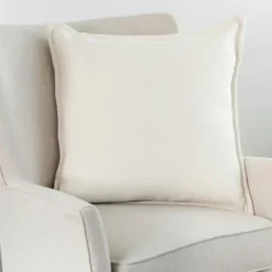 Pillows-Kirkland's Home Chenille Texture Flange Pillow, 22 In. Ivory