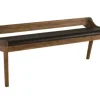 Benches & Ottomans-Kirkland's Home Chestnut Acacia Wood Cushioned Bench Brown