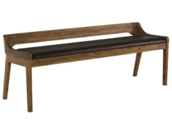 Benches & Ottomans-Kirkland's Home Chestnut Acacia Wood Cushioned Bench Brown