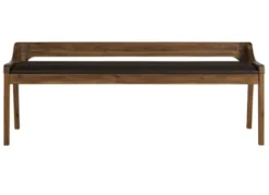 Benches & Ottomans-Kirkland's Home Chestnut Acacia Wood Cushioned Bench Brown