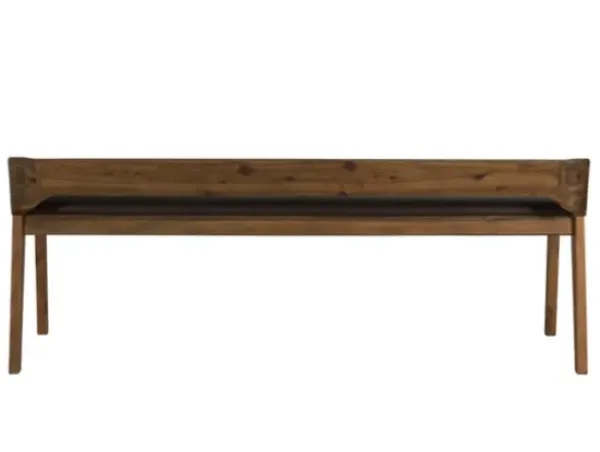 Benches & Ottomans-Kirkland's Home Chestnut Acacia Wood Cushioned Bench Brown