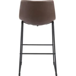 Bar Stools & Counter Height Stools-Kirkland's Home Chestnut Faux Leather Sloped Bar Stools, Set Of 2 Brown