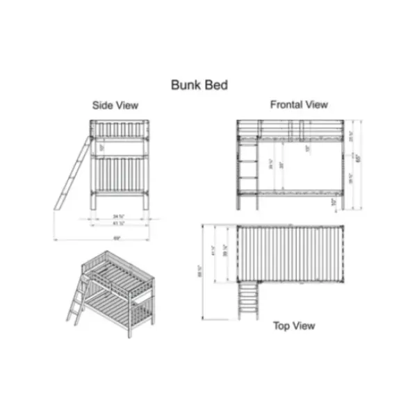 Beds & Headboards-Kirkland's Home Chestnut Pine Removable Twin Bunk Bed With Drawers