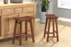 Bar Stools & Counter Height Stools-Kirkland's Home Chestnut Sonoma Saddle Counter Stools, Set Of 2 Brown