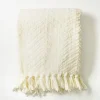 Blankets & Throws-Kirkland's Home Chevron Chenille Knit Throw Ivory