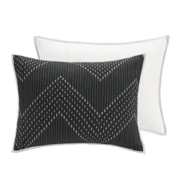 Bedspreads & Coverlets-Kirkland's Home Chevron Full/Queen 3-Pc. Coverlet Set Black