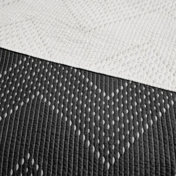 Bedspreads & Coverlets-Kirkland's Home Chevron Full/Queen 3-Pc. Coverlet Set Black
