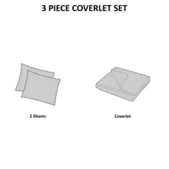 Bedspreads & Coverlets-Kirkland's Home Chevron Full/Queen 3-Pc. Coverlet Set Black