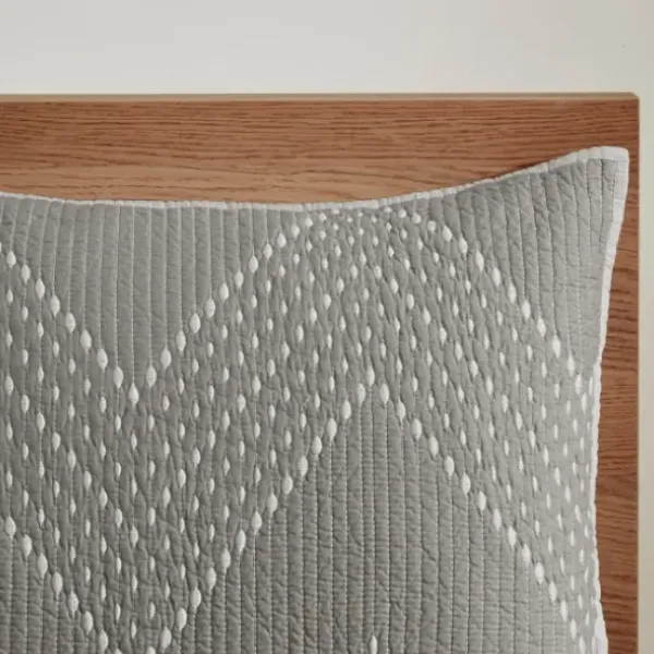 Bedspreads & Coverlets-Kirkland's Home Chevron Full/Queen 3-Pc. Coverlet Set Gray