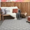 Outdoor Rugs-Kirkland's Home Chevron Indoor/Outdoor Area Rug, 6X9 Blue