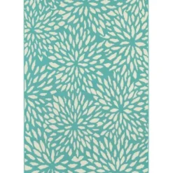 Outdoor Rugs-Kirkland's Home Chevron Indoor/Outdoor Area Rug, 5X8 Blue