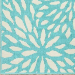Outdoor Rugs-Kirkland's Home Chevron Indoor/Outdoor Area Rug, 5X8 Blue
