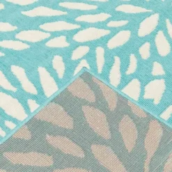 Outdoor Rugs-Kirkland's Home Chevron Indoor/Outdoor Area Rug, 5X8 Blue