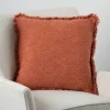 Pillows-Kirkland's Home Chili Kaia Textured Fringe Pillow Orange