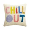 Pillows-Kirkland's Home Chill Out Latch Hooked Wool Pillow Ivory/Multi