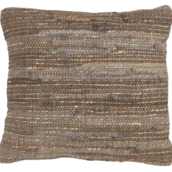 Pillows-Kirkland's Home Chindi Woven Jute Throw Pillow Brown
