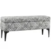 Benches & Ottomans-Kirkland's Home Chinle Velvet Storage Bench Black/White