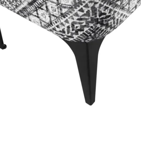 Benches & Ottomans-Kirkland's Home Chinle Velvet Storage Bench Black/White