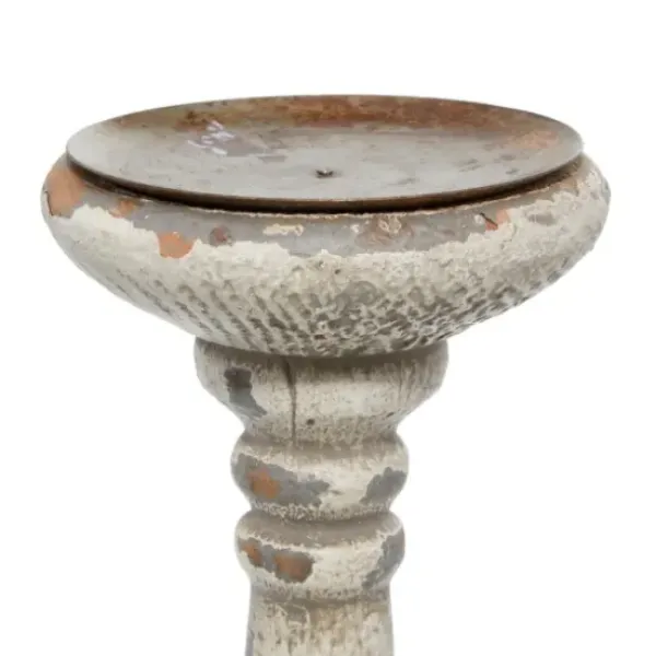 Candle Holders-Kirkland's Home Chipped Wood Pillar Candle Holders, Set Of 2 White