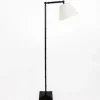 Floor Lamps-Kirkland's Home Chloe Black Grooved Floor Lamp White