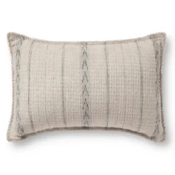 Pillows-Kirkland's Home Chris Loves Julia X Loloi Striped Athena Pillow Ivory/Black