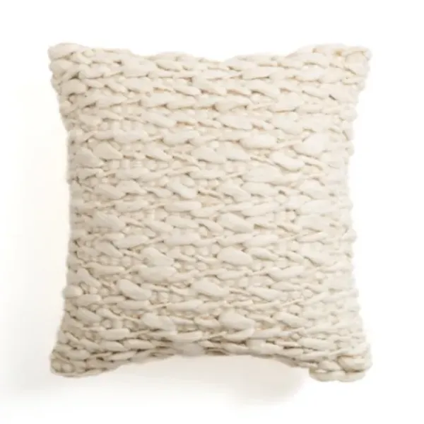 Pillows-Kirkland's Home Chunky Braid Pillow Ivory