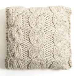 Pillows-Kirkland's Home Chunky Knit Pillow Ivory