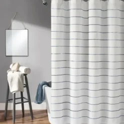 Shower Curtains-Kirkland's Home Ciel Tassel Shower Curtain White