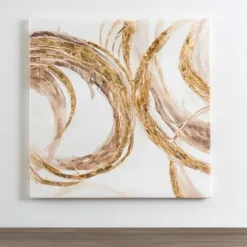Canvas Art-Kirkland's Home Circle Abstract Canvas Art Print Gold