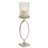 Candle Holders-Kirkland's Home Circular Center Hurricane Candle Holder Black