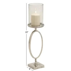 Candle Holders-Kirkland's Home Circular Center Hurricane Candle Holder Black