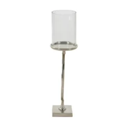 Candle Holders-Kirkland's Home Circular Center Hurricane Candle Holder Black