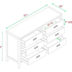 Dressers & Chests-Kirkland's Home Classic 6-Drawer Dresser Black