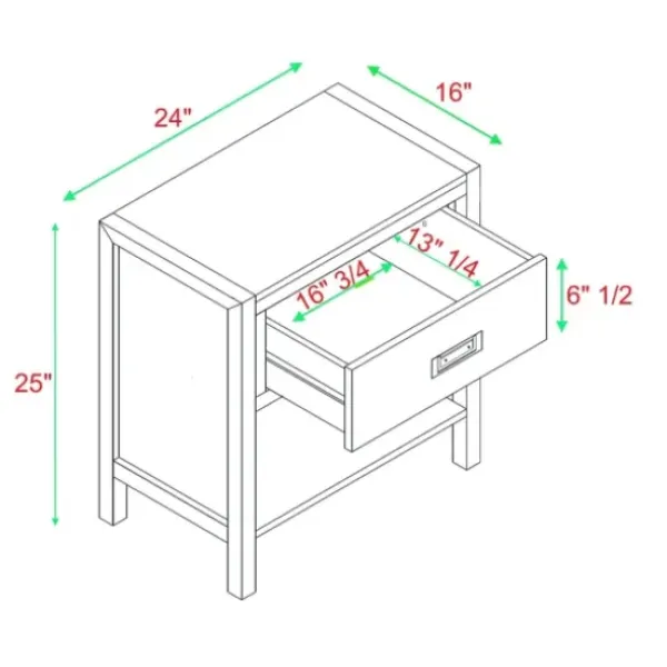 Nightstands-Kirkland's Home Classic 1-Drawer Nightstand Black