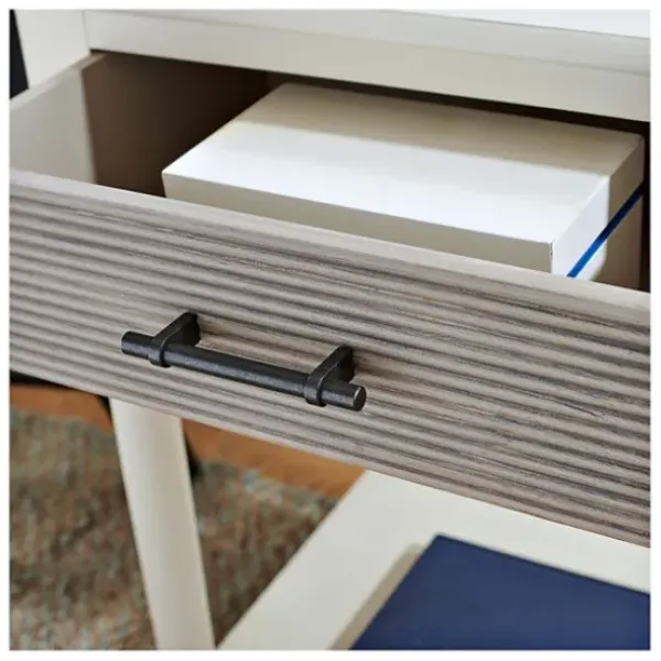 Accent & End Tables-Kirkland's Home Classic Ribbed Drawer Accent Table White