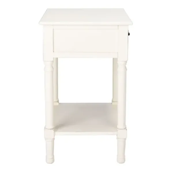 Accent & End Tables-Kirkland's Home Classic Ribbed Drawer Accent Table White