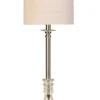 Buffet Lamps-Kirkland's Home Classic Silver With Clear Base Buffet Lamp White