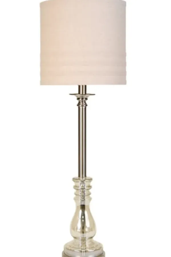 Buffet Lamps-Kirkland's Home Classic Silver With Clear Base Buffet Lamp White