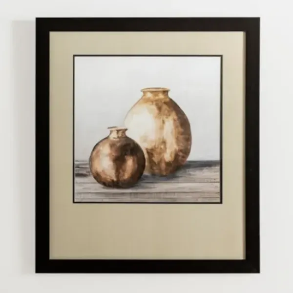 Framed Art-Kirkland's Home Clay Pot Still Life I Framed Art Print Ivory/Brown