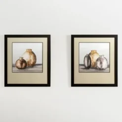 Framed Art-Kirkland's Home Clay Pot Still Life Ii Framed Art Print Tan